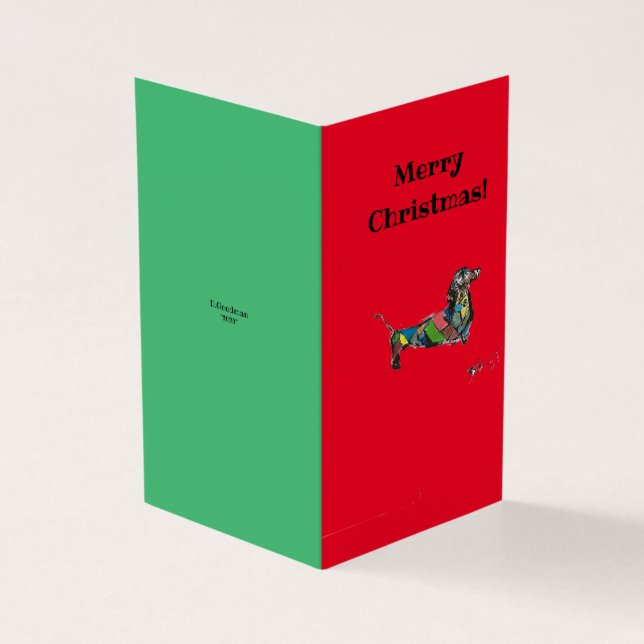 Dachshund Joyeux Noël Cartes (Outside)