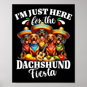 Dachshund just here for cinco de mayo dachshund poster