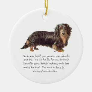 Dachshund Keepsake - Female Ceramic Ornament