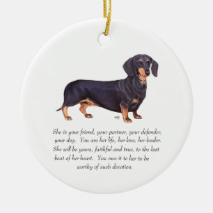 Dachshund Keepsake - Female Ceramic Ornament
