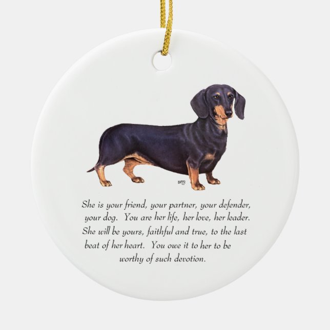 Dachshund Keepsake - Female Ceramic Ornament (Front)