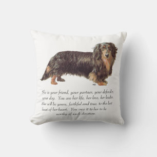 Dachshund Keepsake - Female Throw Pillow