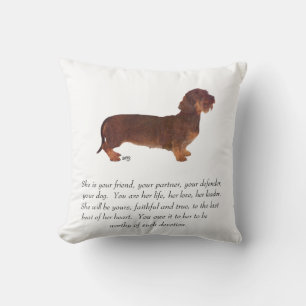 Dachshund Keepsake - Female Throw Pillow