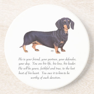 Dachshund Keepsake - Male Coaster