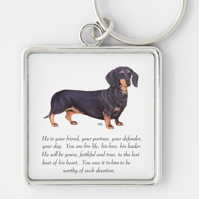 Dachshund Keepsake - Male Keychain (Front)