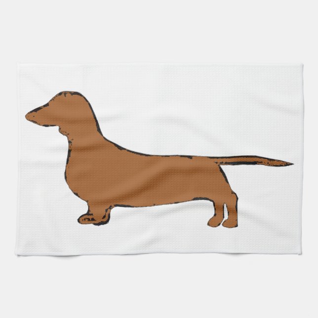 dachshund kitchen towel (Horizontal)