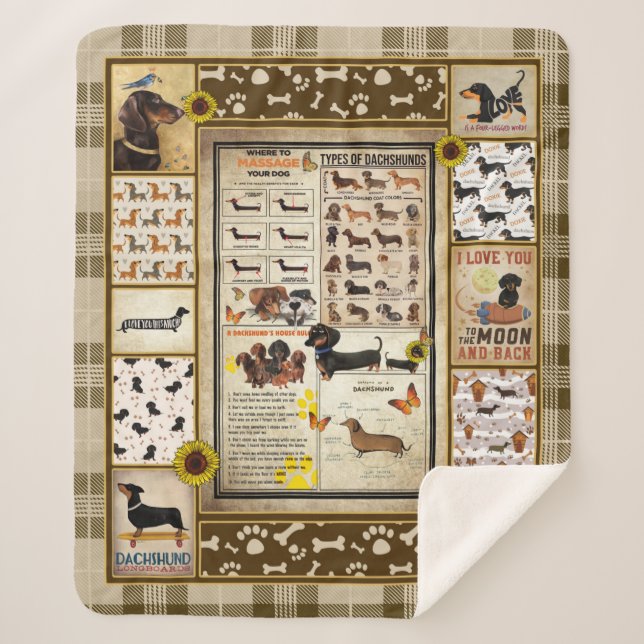 Dachshund Knowledge Blanket Gift (Front)