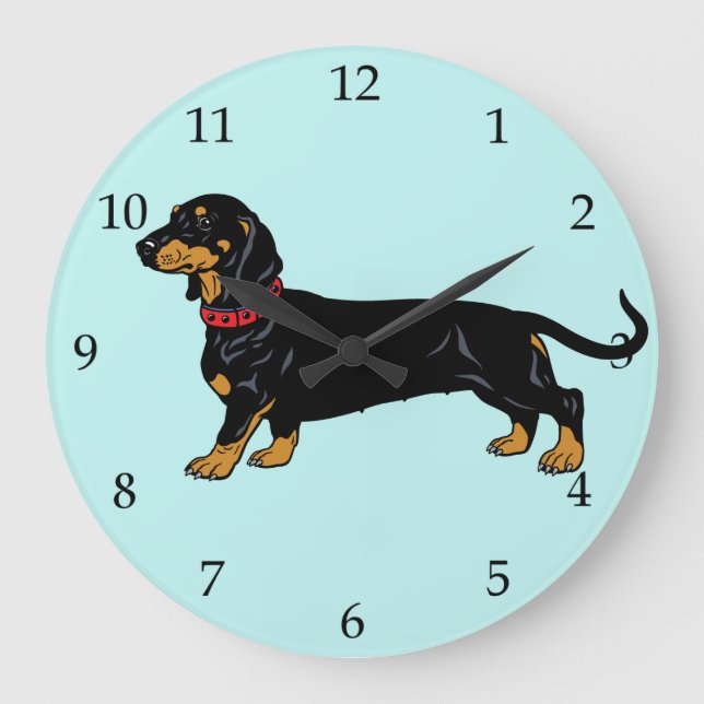 dachshund large clock (Front)