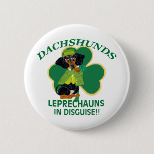 Dachshund Leprechaun 2 Inch Round Button