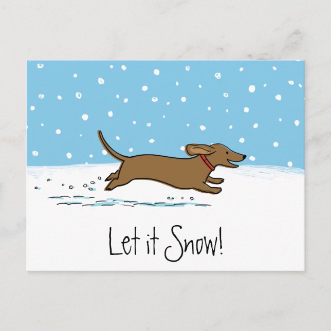 Dachshund Let it Snow - Happy Wiener Dog Holiday (Front)