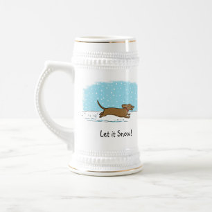 Dachshund Let it Snow - Happy Winter Wiener Dog Beer Stein
