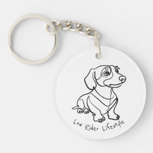 Dachshund Line Art - Low Rider Lifestyle Keychain