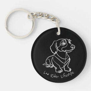Dachshund Line Art - Low Rider Lifestyle Keychain