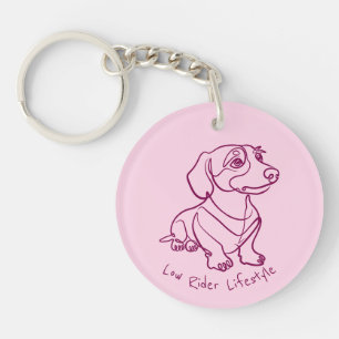 Dachshund Line Art - Low Rider Lifestyle Keychain