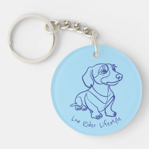 Dachshund Line Art - Low Rider Lifestyle Keychain