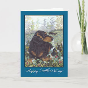 Dachshund Long Hair Father's Day Card