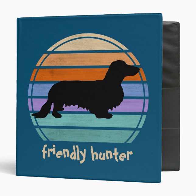 Dachshund Long Hair - Silhouette 1 Binder (Front/Inside)