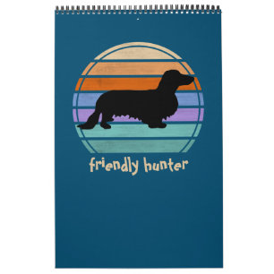 Dachshund Long Hair - Silhouette 1 Calendar