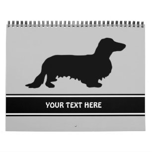 Dachshund Long Hair - Silhouette 1 Calendar