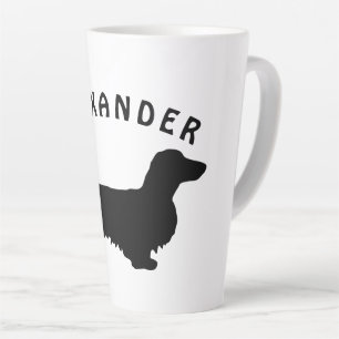 Dachshund Long Hair - Silhouette 1 Latte Mug