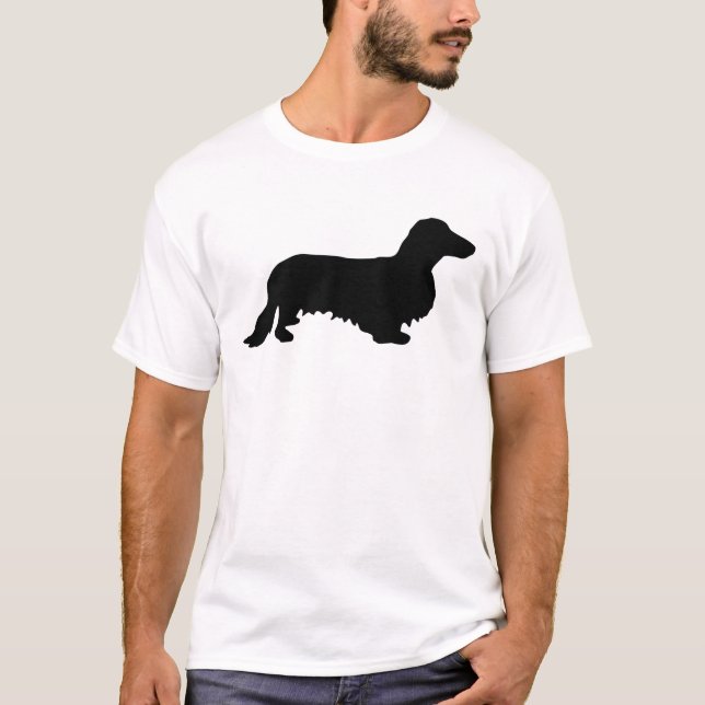 Dachshund Long Hair - Silhouette 1 T-Shirt (Front)