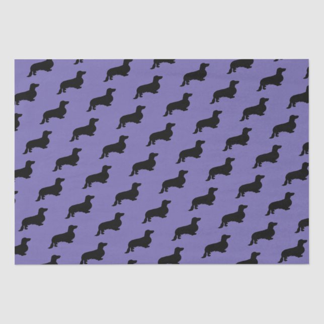 Dachshund Long Hair - Silhouette 1 Tissue Paper (Front)