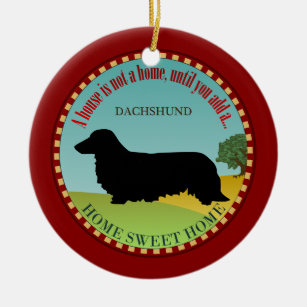 Dachshund [Long-haired] Ceramic Ornament