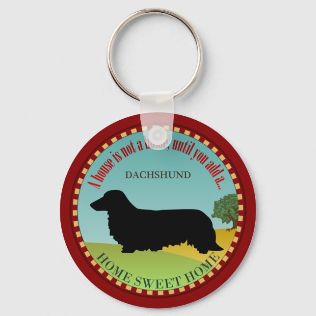 Dachshund [Long-haired] Keychain (Front)