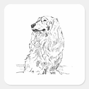 Dachshund – Long Haired Sausage Dog Square Sticker
