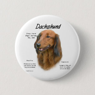 Dachshund (longhair) History Design 2 Inch Round Button