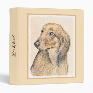 Dachshund (Longhaired) Painting - Original Dog Art Binder
