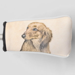 Dachshund (Longhaired) Painting - Original Dog Art Golf Head Cover