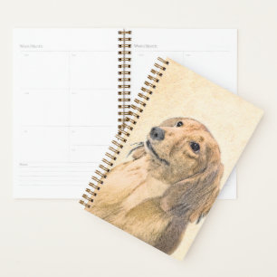 Dachshund (Longhaired) Painting - Original Dog Art Planner