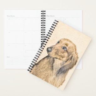 Dachshund (Longhaired) Painting - Original Dog Art Planner