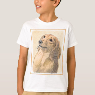 Dachshund (Longhaired) Painting - Original Dog Art T-Shirt