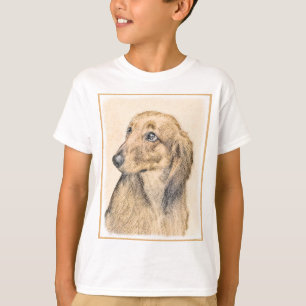 Dachshund (Longhaired) Painting - Original Dog Art T-Shirt