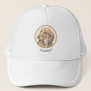Dachshund (Longhaired) Painting - Original Dog Art Trucker Hat