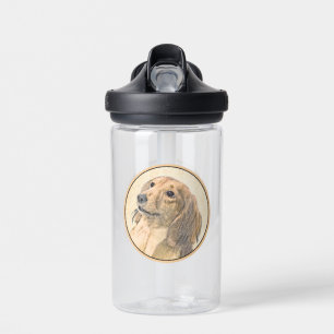Dachshund (Longhaired) Painting - Original Dog Art Water Bottle