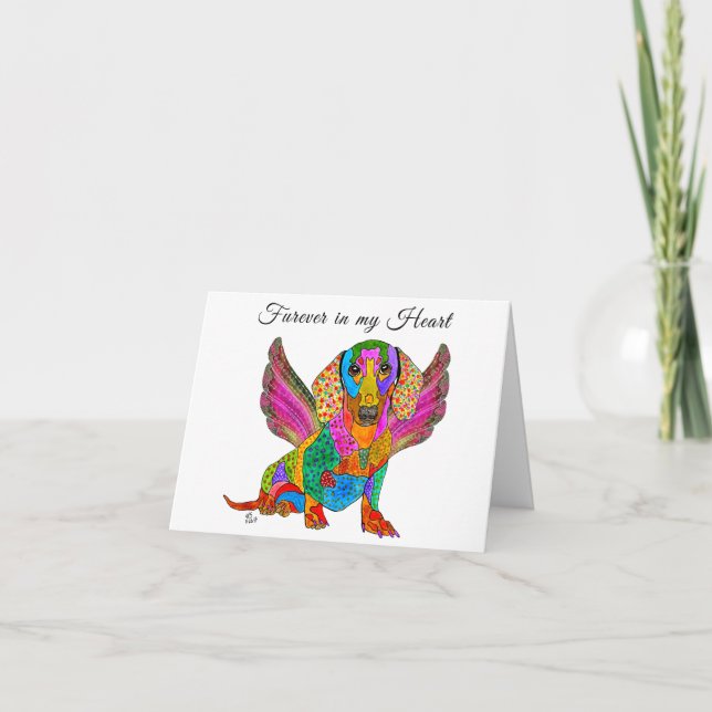 Dachshund Loss of a Pet Sympathy Greeting Card (Front)