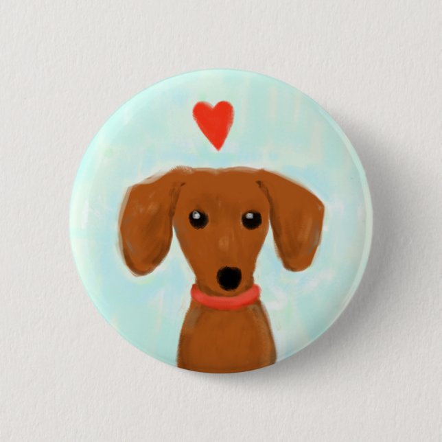 Dachshund Love 2 Inch Round Button (Front)