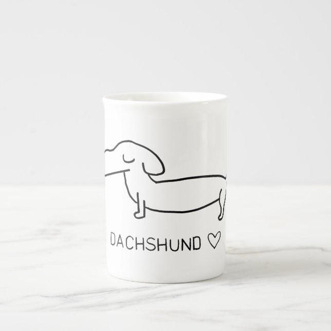 Dachshund Love Bone China Mug (Front)