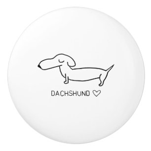 Dachshund Love Ceramic Knob