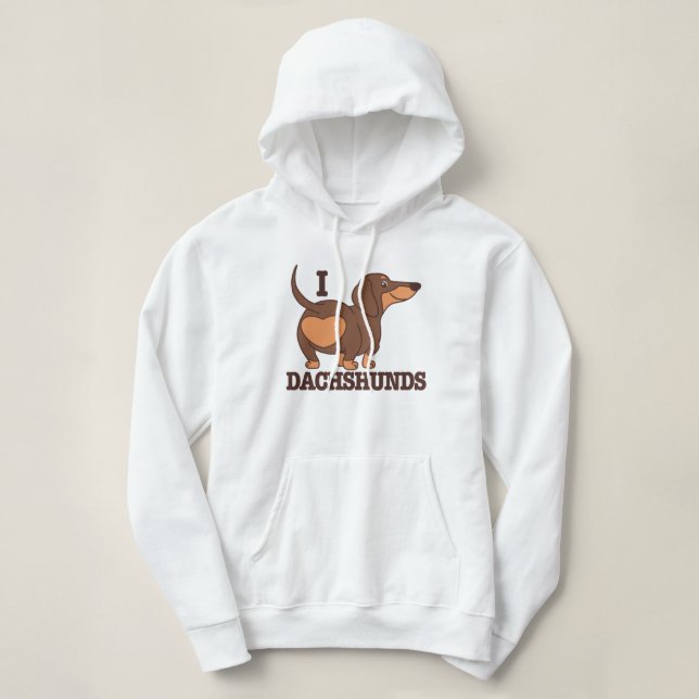 Dachshund Love Chien Sweat - shirt à capuche (Design devant)