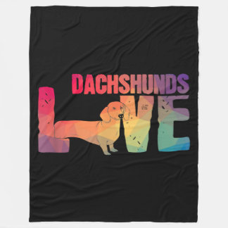 Dachshund Love Doxie Wiener Dog Fleece Blanket