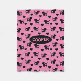 Dachshund Love Fleece Dog Blanket