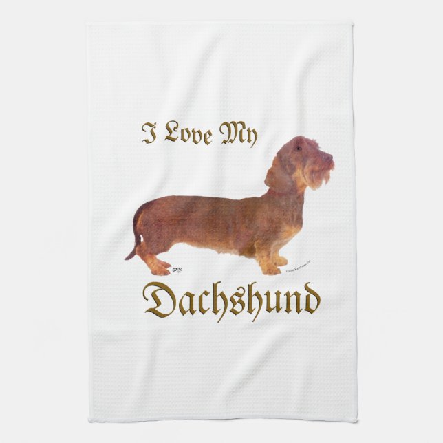 Dachshund Love Kitchen Towel (Vertical)