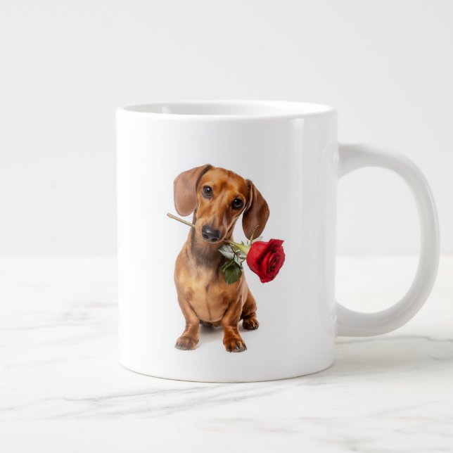 Dachshund Love Large Coffee Mug (Right)