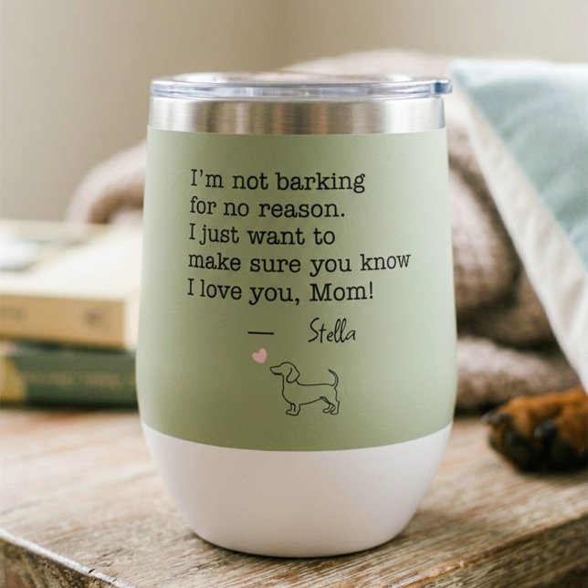 Dachshund Love Message Personalized Sage Green (Creator Uploaded)