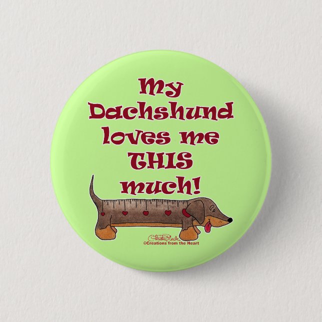 Dachshund Love Metre 2 Inch Round Button (Front)