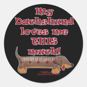 Dachshund Love Metre Classic Round Sticker